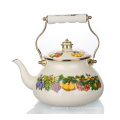 2.5L Russia Enamel Kettle with Porcelain Handle